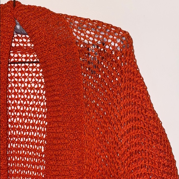 Orange cardigan plus size shawl - Picture 3 of 12